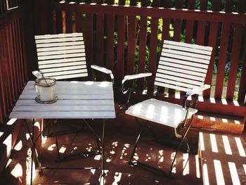 Empty chairs in restaurant