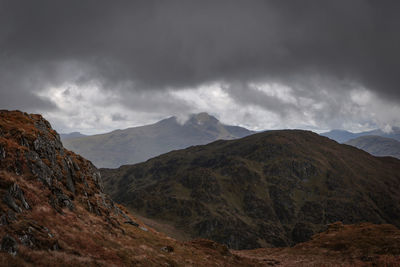 Scenic view of mountains against sky