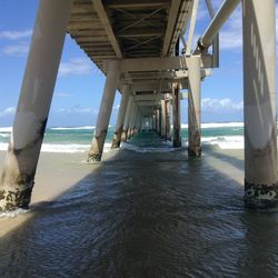 Bridge over sea against sky