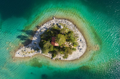 High angle view of beach