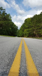 Road by trees against sky