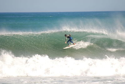 Man surfing on wave