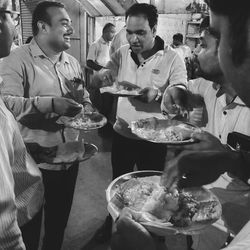 People eating food in restaurant