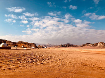 Scenic view of desert against sky