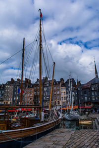 View of buildings against cloudy sky