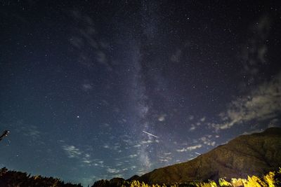 Low angle view of star field against sky at night