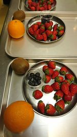 Close-up of fruits in plate