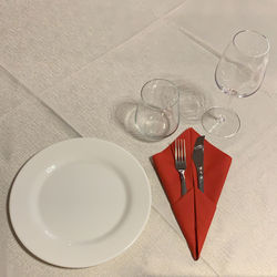 High angle view of empty coffee on table