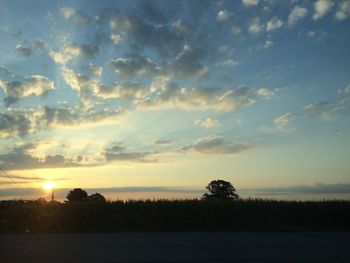 Scenic view of sunset over sea