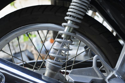 Close-up of bicycle wheel