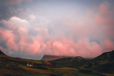 Scenic view of landscape against sky during sunset