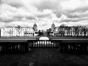 View of historical buildings against cloudy sky