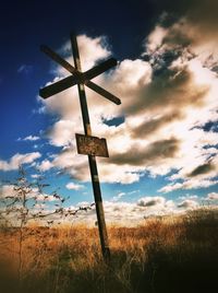 Wind turbines in field