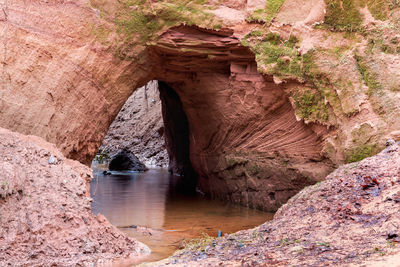 Rock formation by river