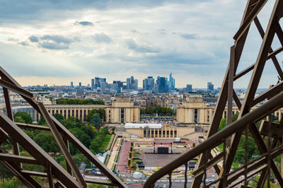 Paris, france. areal view of the city looking toward la defence the business and financial centre 