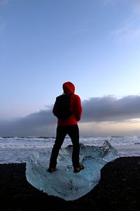 Surfin' on glacier ice at the diamond beach