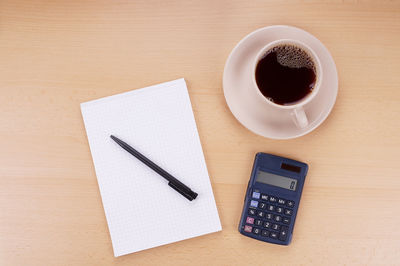 Coffee cup on table