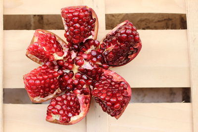 Close-up of strawberries on table