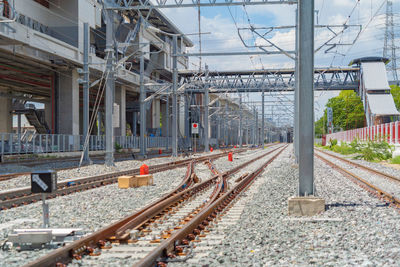 Railroad tracks in train