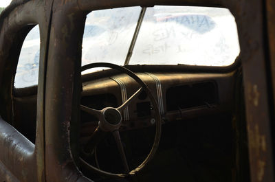 Close-up of car window