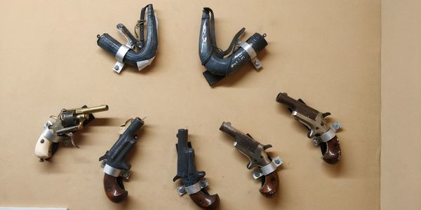 High angle view of objects on table