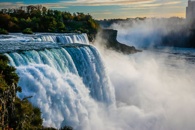 Scenic view of waterfall