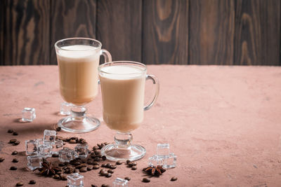 Close-up of coffee served on table