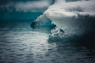 View of frozen sea