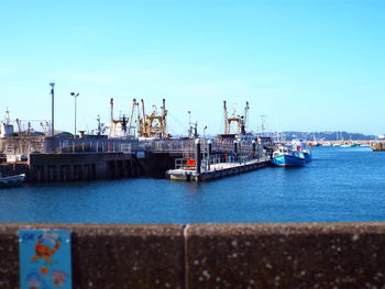 Boats in harbor