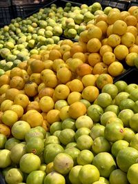 High angle view of fruits for sale in market