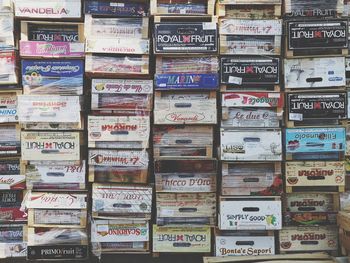 Full frame shot of boxes