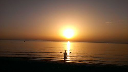 Scenic view of sunset over sea