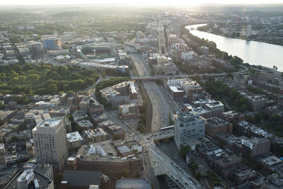 High angle view of cityscape