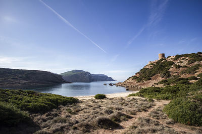 Scenic view of beach against sky