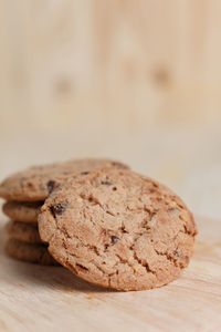 Close-up of cookies on table