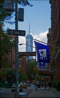 Road sign on city street