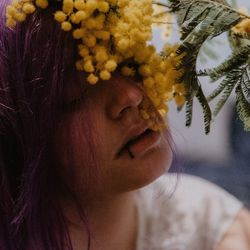 Close-up portrait of a beautiful young woman