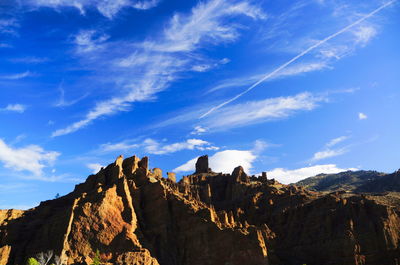 Low angle view of mountain against sky