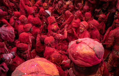 Full frame shot of red chili peppers for sale in market