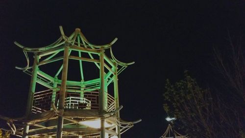 Low angle view of illuminated building