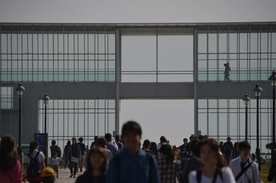 People standing in city