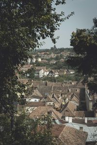 High angle shot of townscape