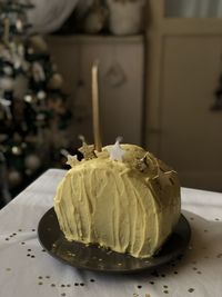 Close-up of cake on table