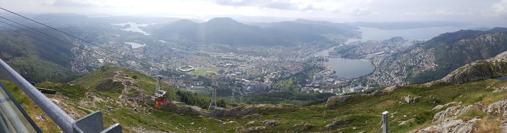 High angle view of mountains