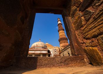 Low angle view of temple against clear sky