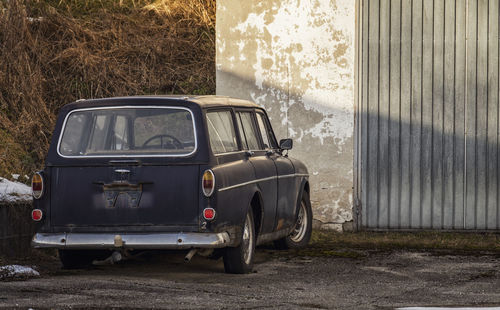 Vintage car parked on street