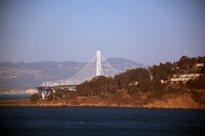 View of bridge over landscape against sky