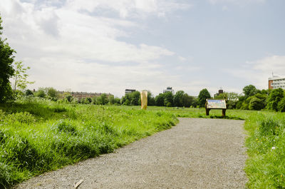 Scenic view of land against sky