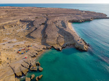 High angle view of beach