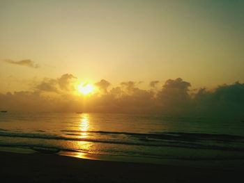 Scenic view of sea at sunset